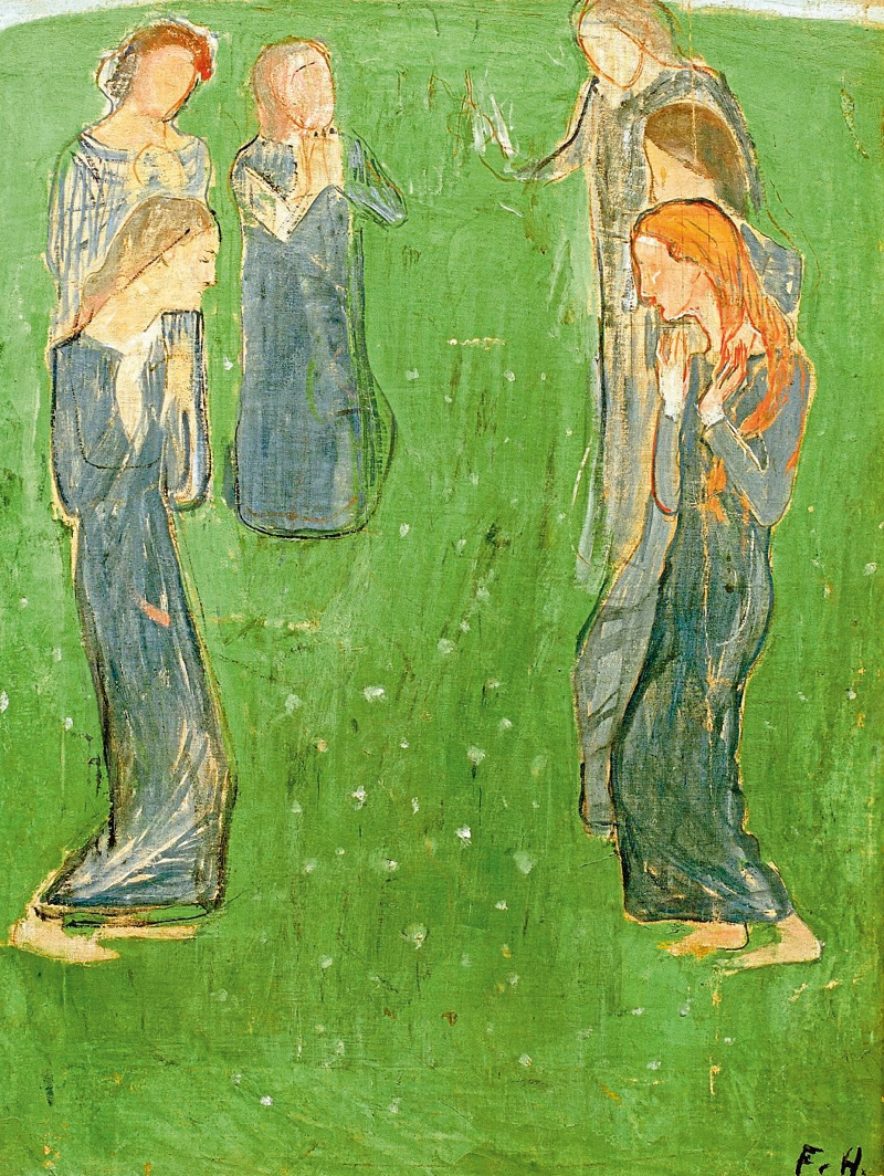 Ölgemälde, das tanzende Menschen zeigt.